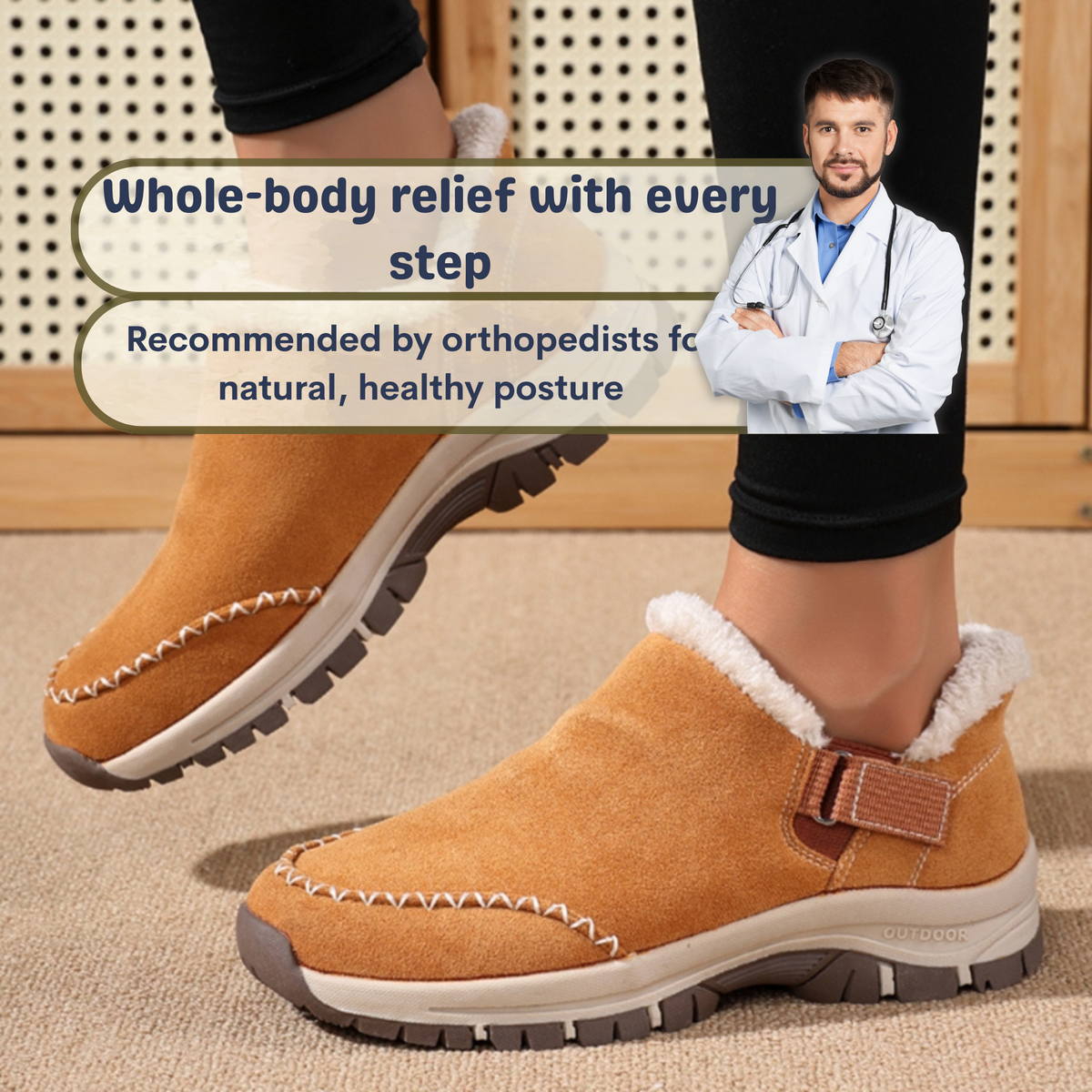 Ergonomic & Supportive Winter Hands-Free Slip-In Shoes - CozyStep
